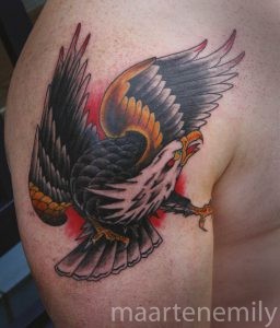 tattoos design by maarten shoulder eagle