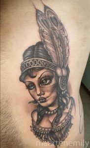 tattoos design by maarten neotraditional indian girl