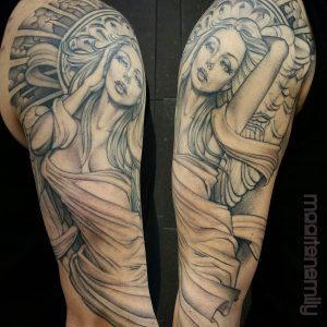 flowing angel on arm design by maarten