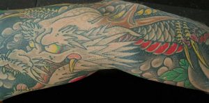 japanese dragon on arm tattoos design by maarten