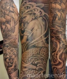 tattoos design by maarten flowing mermaid 1 needle